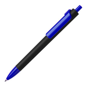 Ручка шариковая FORTE SOFT BLACK, покрытие soft touch, цвет синий с черным