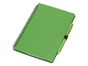 Блокнот А5 «Toledo M», цвет зеленый + ручка шариковая «Pianta» из пшеничной соломы, цвет зеленый