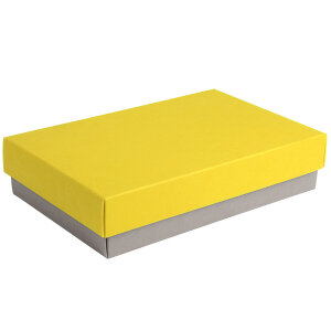 Коробка подарочная CRAFT BOX, 17,5*11,5*4 см, цвет серый, желтый, картон