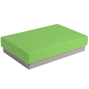 Коробка подарочная CRAFT BOX, 17,5*11,5*4 см, цвет серый, зеленое яблоко, картон