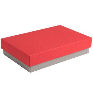 Коробка подарочная CRAFT BOX, 17,5*11,5*4 см, цвет серый, красный, картон