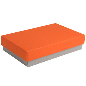 Коробка подарочная CRAFT BOX, 17,5*11,5*4 см, цвет серый, оранжевый
