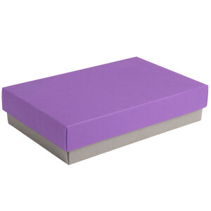 Коробка подарочная CRAFT BOX, 17,5*11,5*4 см, цвет серый, фиолетовый, картон