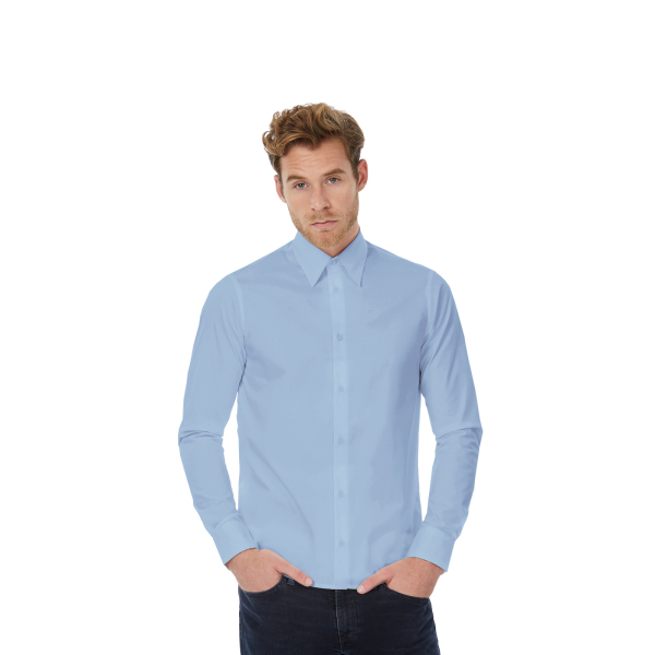 Рубашка с длинным рукавом London, цвет  корпоративный голубой, размер XL