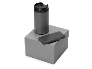 Подарочный набор Full Jar с внешним аккумулятором и  термокружкой, цвет серый