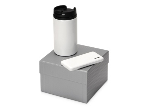 Подарочный набор Full Jar с внешним аккумулятором и  термокружкой, цвет белый