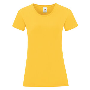 Футболка женская LADIES ICONIC 150, цвет желтый, размер 2XL