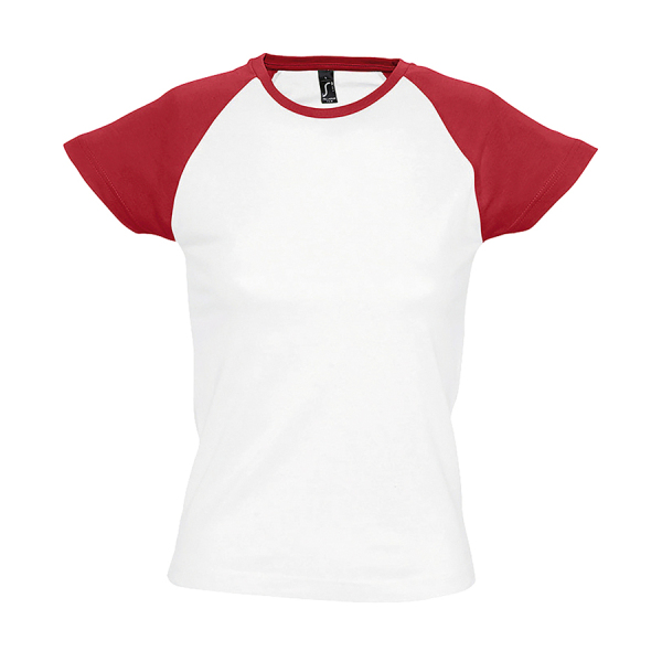 Футболка женская MILKY 150, цвет красный с белым, размер S