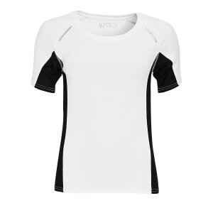 Футболка женская для бега SYDNEY WOMEN 180, цвет белый с черным, размер XS