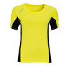 Футболка женская для бега SYDNEY WOMEN 180, цвет желтый с черным, размер M