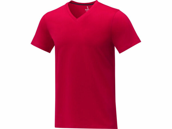 Somoto Мужская футболка с коротким рукавом и V-образным вырезом , красный, размер S