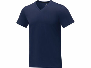 Somoto Мужская футболка с коротким рукавом и V-образным вырезом , темно-синий, размер XS