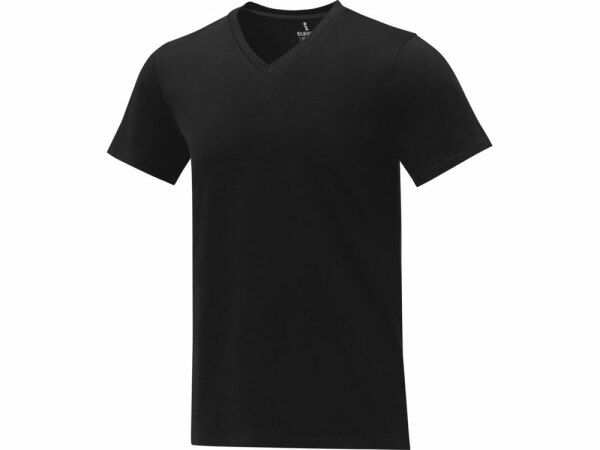 Somoto Мужская футболка с коротким рукавом и V-образным вырезом , черный, размер S