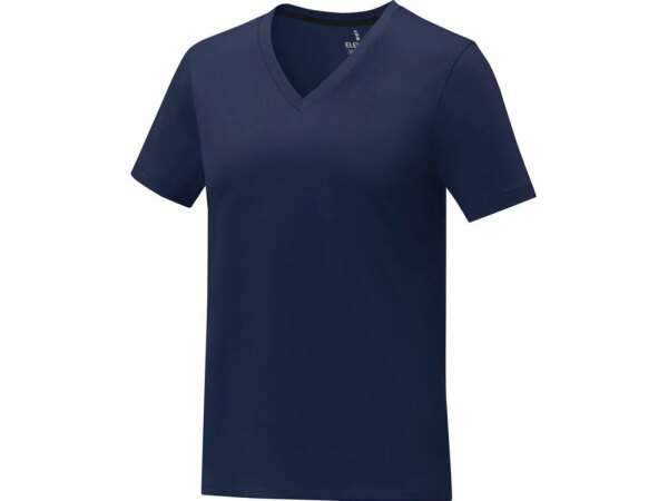 Somoto Женская футболка с коротким рукавом и V-образным вырезом , темно-синий, размер XL