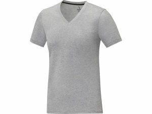 Somoto Женская футболка с коротким рукавом и V-образным вырезом , серый яркий, размер XS