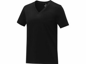 Somoto Женская футболка с коротким рукавом и V-образным вырезом , черный, размер XS