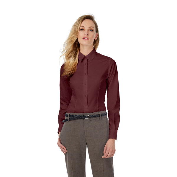 Рубашка женская с длинным рукавом Black Tie LSL/women, цвет бордовый, размер M