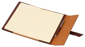 Бизнес-блокнот А5 с клапаном «Fabrizio» с ручкой, цвет коричневый