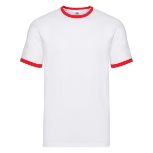 Футболка мужская RINGER T 160, цвет белый с красным, размер L