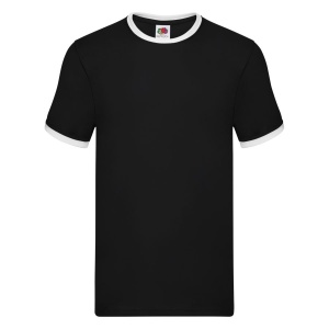Футболка мужская RINGER T 165, цвет черный, с белым, размер 2XL