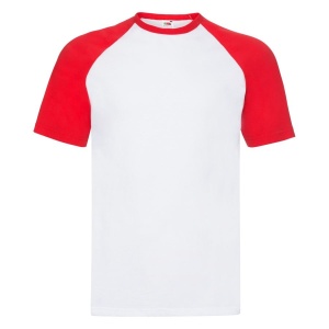 Футболка мужская SHORT SLEEVE BASEBALL T 160, цвет красный с белым, размер L