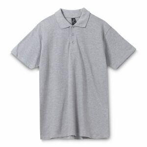 Рубашка поло мужская Spring 210, цвет серый меланж, размер M
