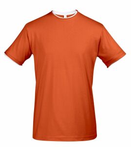 Футболка мужская с контрастной отделкой Madison 170, оранжевый/белый, размер L