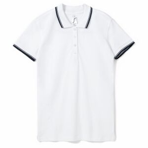 Рубашка поло женская Practice women 270 белая с темно-синим, размер XL