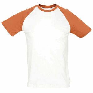 Футболка мужская двухцветная Funky 150, белый/оранжевый, размер XL