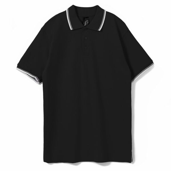 Рубашка поло мужская с контрастной отделкой Practice 270 черная, размер M