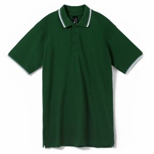 Рубашка поло мужская с контрастной отделкой Practice 270, зеленый/белый, размер M
