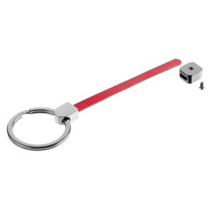 Элемент брелка-конструктора «Хлястик с кольцом и зажимом», цвет красный