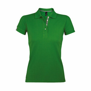 Поло женское PORTLAND WOMEN 200, цвет зеленый с серым, размер XL