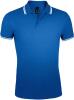 Рубашка поло мужская Pasadena Men 200 с контрастной отделкой ярко-синяя с белым, размер L