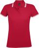 Рубашка поло женская Pasadena Women 200 с контрастной отделкой красная с белым, размер XL