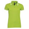 Рубашка поло женская Pasadena Women 200 с контрастной отделкой, цвет зеленый лайм/белый, размер M