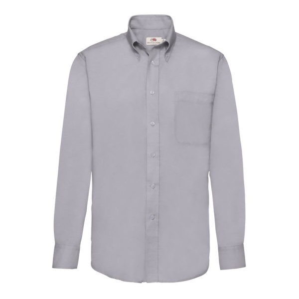 Рубашка мужская LONG SLEEVE OXFORD SHIRT 135, цвет серый, размер L