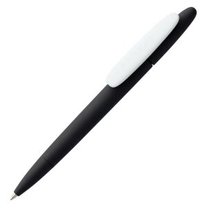 Ручка шариковая Prodir DS5 TRR-P Soft Touch, цвет черный с белым
