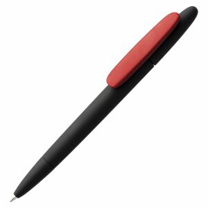 Ручка шариковая Prodir DS5 TRR-P Soft Touch, цвет черная с красным