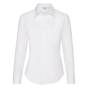 Рубашка женская LONG SLEEVE OXFORD SHIRT LADY-FIT 130, цвет белый, размер S