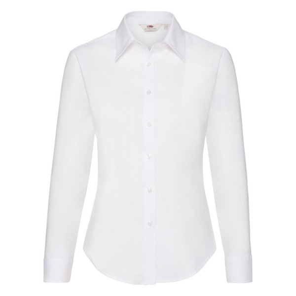 Рубашка женская LONG SLEEVE OXFORD SHIRT LADY-FIT 130, цвет белый, размер L