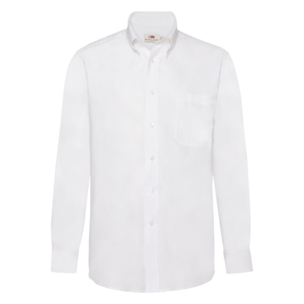 Рубашка мужская LONG SLEEVE OXFORD SHIRT 130, цвет белый, размер M