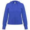 Толстовка женская Hooded Full Zip ярко-синяя, размер S