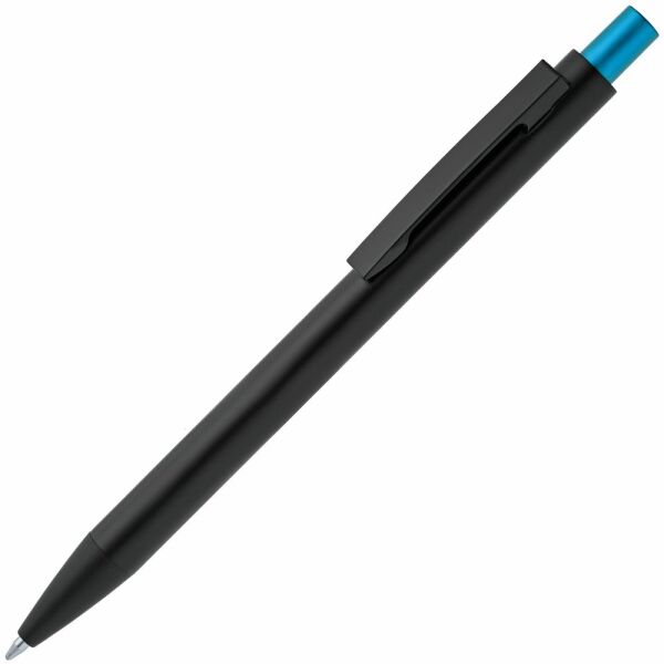 Ручка шариковая Chromatic, цвет черная с голубым