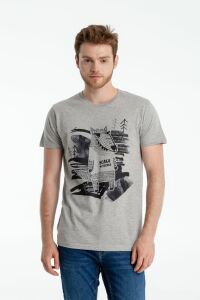 Футболка «Волка футболка», серый меланж, размер XXL