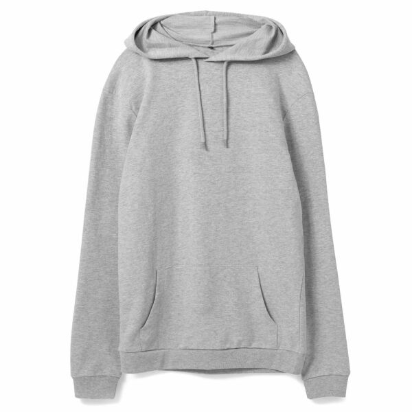 Толстовка с капюшоном унисекс Hoodie, серый меланж, размер M