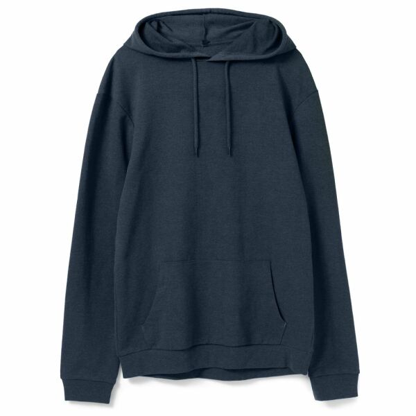 Толстовка с капюшоном унисекс Hoodie, синий меланж, размер S