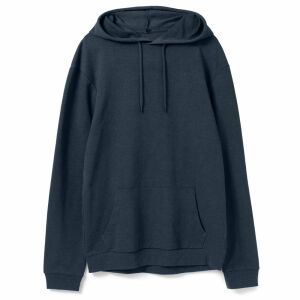 Толстовка с капюшоном унисекс Hoodie, синий меланж, размер M