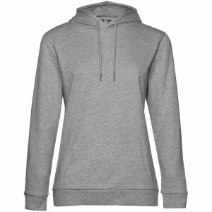 Толстовка с капюшоном женская Hoodie, серый меланж, размер XS