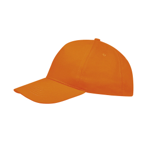 Бейсболка SUNNY 180, 5 клиньев, застежка на липучке, цвет оранжевый